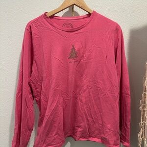 Life Is Good Pink Long Sleeve Shirt